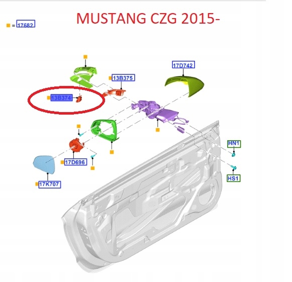 Проектор лампа освещение порога  правая mustang с Разборки