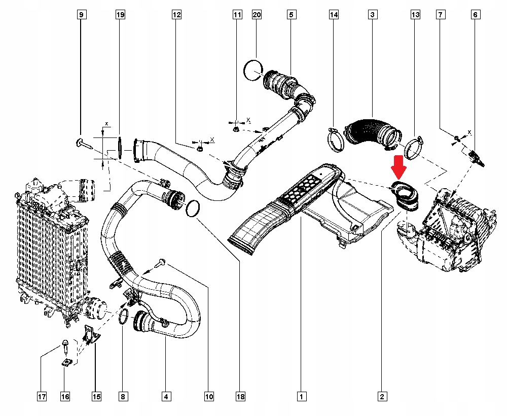 фото №3, Труба шланг воздухозаборник фильтра воздуха renault megane iv 4 talisman scenic