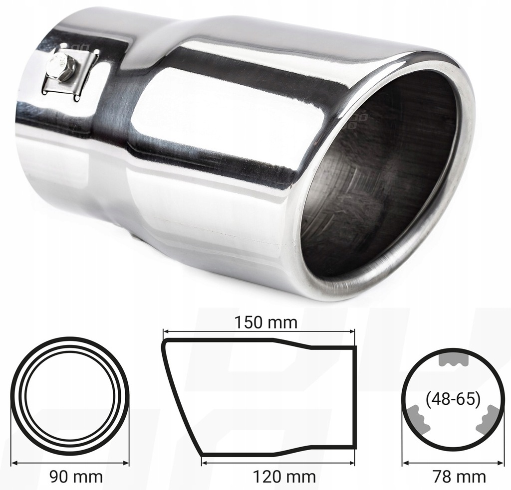 фото №16, Наконечник na гаситель накладка выхлоп глушителя хром сталь нержавеющая mt 007bc