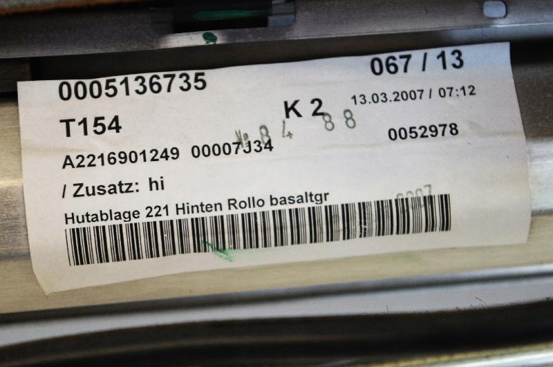 фото №5, Mercedes s320 cdi w221 2007 rhd задня скло шторка