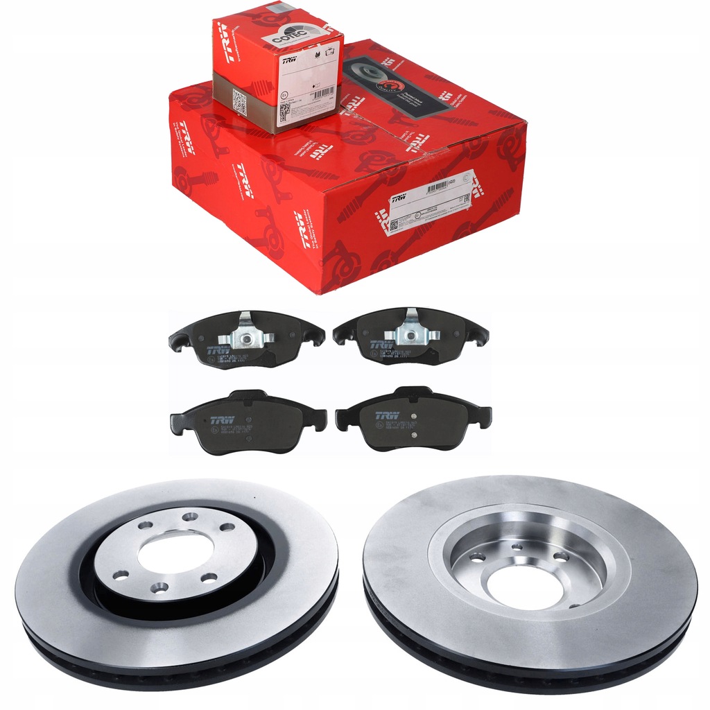 фото №1, Тормозные диски i тормозные колодки перед citroen berlingo 08- / c4 ii / peugeot partner trw