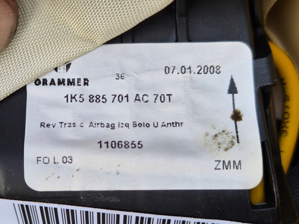 Подушка бічна ліва сидіння сидіння задня задня задній обшивка golf v vi kombi Київ