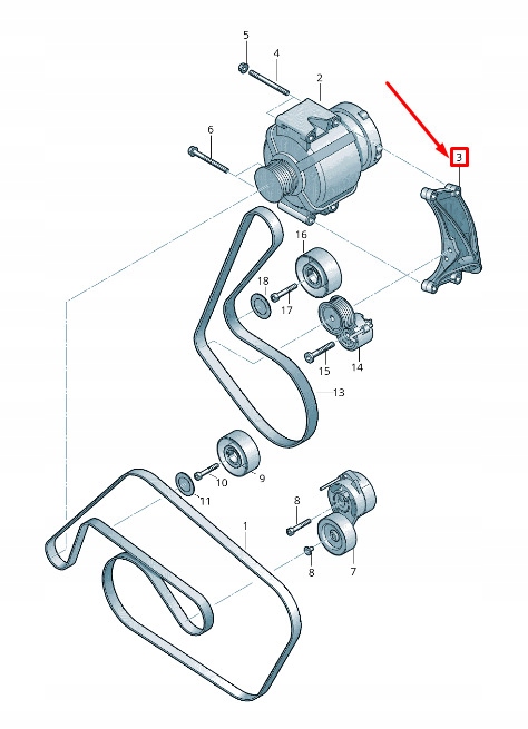 Купити Audi a4 avant b8 генератор кронштейн 06e903143d original