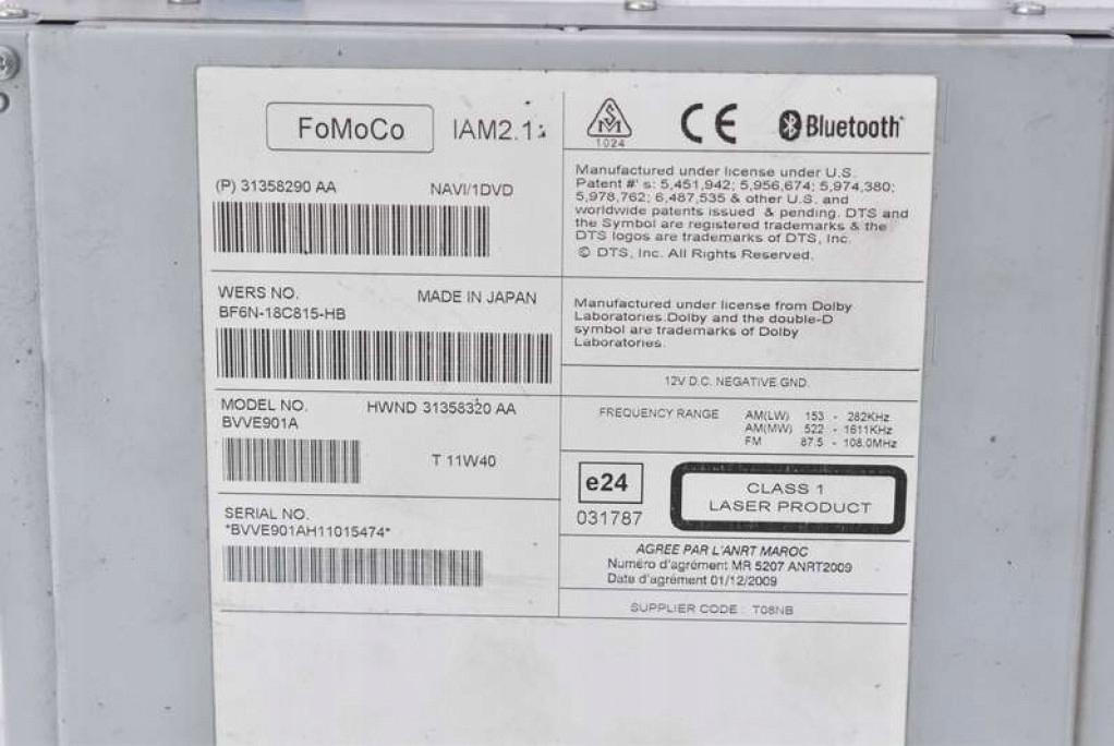 фото №7, Радио считыватель cd bluetooth 31358290aa volvo v60 1 i 10-13