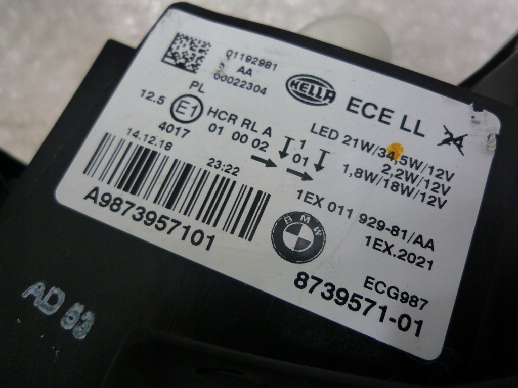 фото №3, Лампа левая bmw 1 f20 lift full led shadow