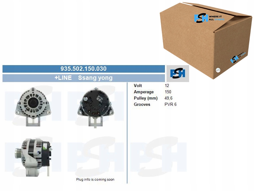 фото №1, Bv psh генератор ssang yong 150a генератор