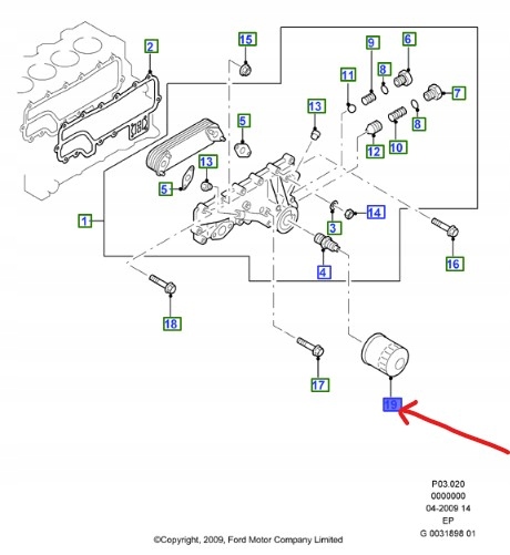 фото №1, Фільтр оливи ford ranger everest explorer 2.5diesel