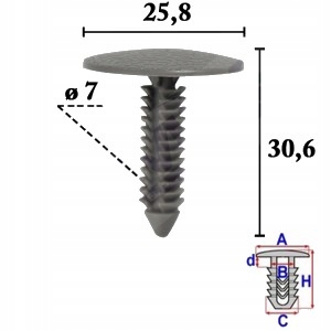 фото №1, Клипса штифт штифты потолочный renault trafic ii