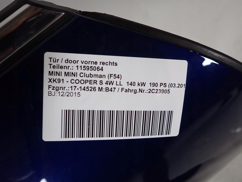 фото №2, Mini cooper f54 clubman 15- дверь правое перед
