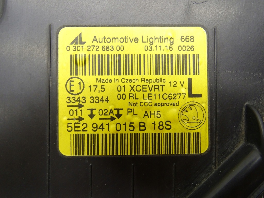 фото №15, Лампа фара левая левый перед skoda octavia iii bi-xenon 5e2941015b