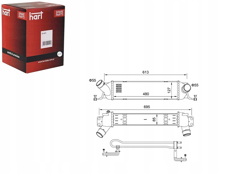 фото №1, Hart интеркулер радиатор воздуха hyundai h1 2.5 07-