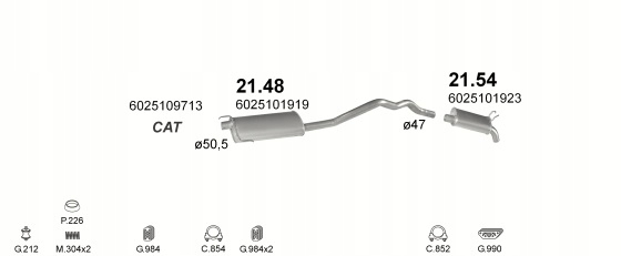 Гаситель конечный 21.54 renault espace 2 + набор Доставка