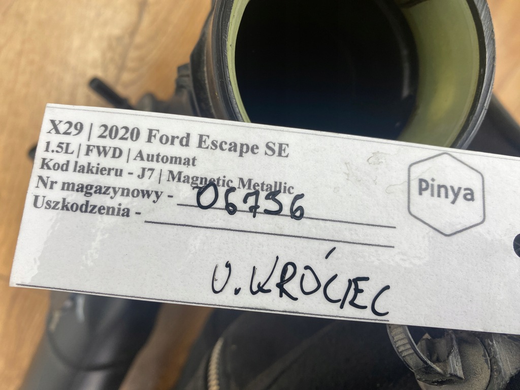 фото №8, Труба шланг воздухозаборник воздуха ford escape kuga mk3 2020+ usa