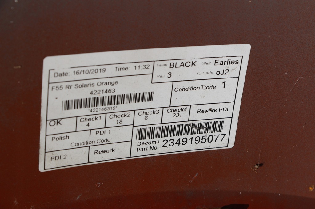 фото №9, Ідеальний стан колір solaris orange mini cooper f55 бампер задня задній 5-двері 2014-20