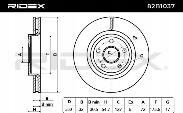фото №3, 2x ridex 82b1037 гальмівні диски гальмівні перед do jeep grand cherokee iv wk, wk2
