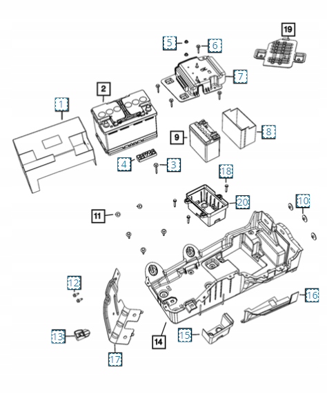 фото №3, Захист акумулятора jeep wrangler jl gladiator jt 68307801ac