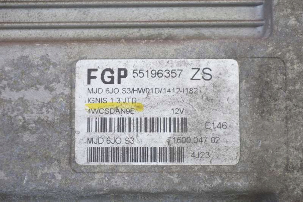 фото №6, Блок керування двигуна 55196357 suzuki ignis 2 ii 1.3 ddis 70 km 03-08