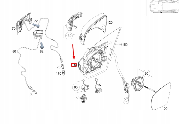 Купити Mercedes-benz glb x247 дзеркало бічний передні ліва rhd a2478103108