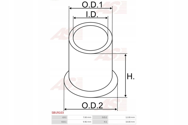 фото №2, Втулка, wał стартер as-pl sbu9103