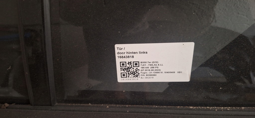 фото №1, Двері ліва задні лівий задня bmw 7 g11 g12