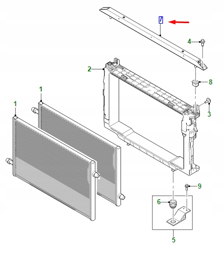 фото №1, Jaguar i-pace x590 радіатор support кронштейн t4k17531 original