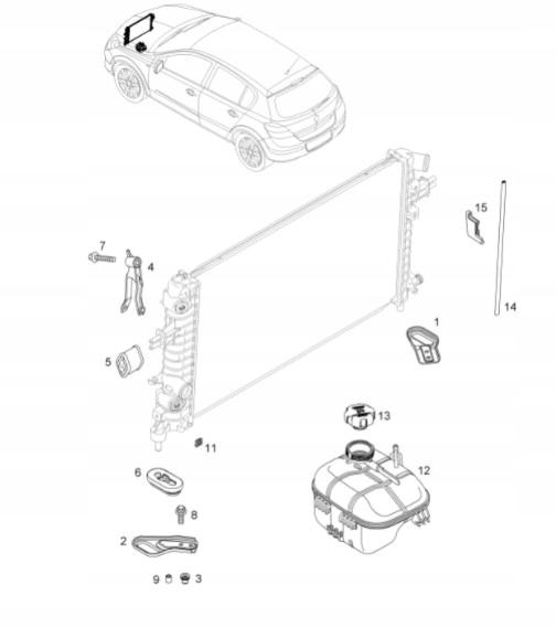 Кронштейн радиатора opel astra h zafira b оригинальный номер 6310611 13162131 Цена