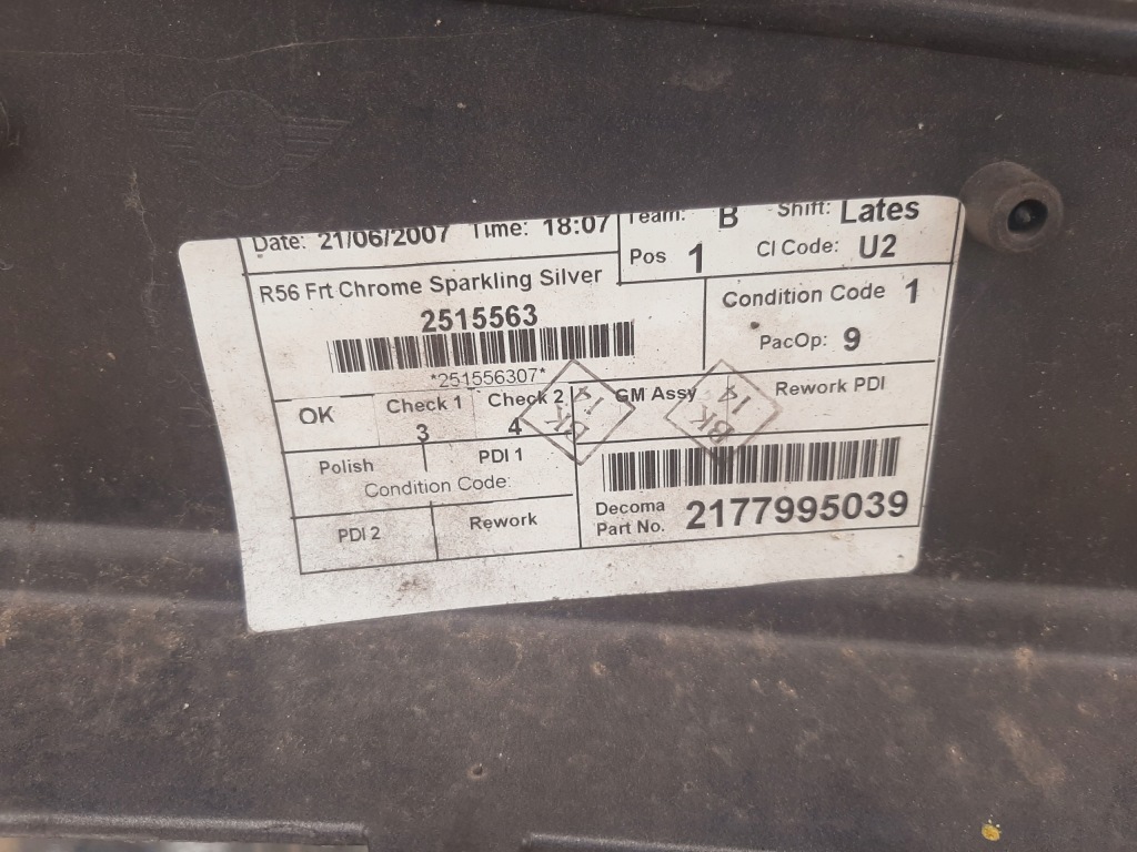 фото №15, Бампер перед передний mini cooper r56 2006-2010 a60/7 sparkling silver