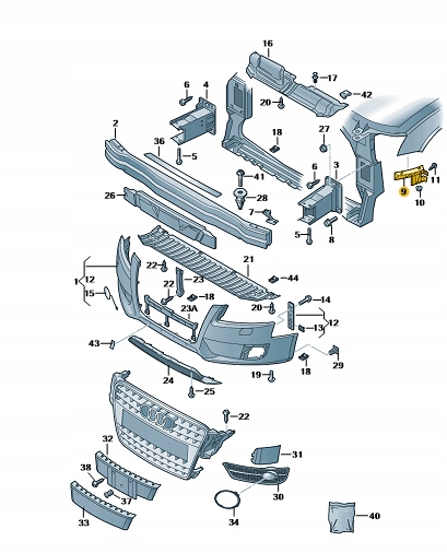 фото №13, Кронштейн напрямна бампера audi a4 b8 8k0807283 aso