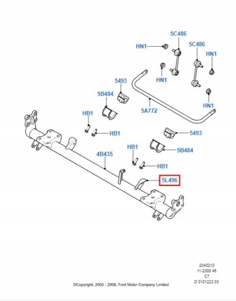 фото №7, Кронштейн балка левый задняя ford transit connect 02-13