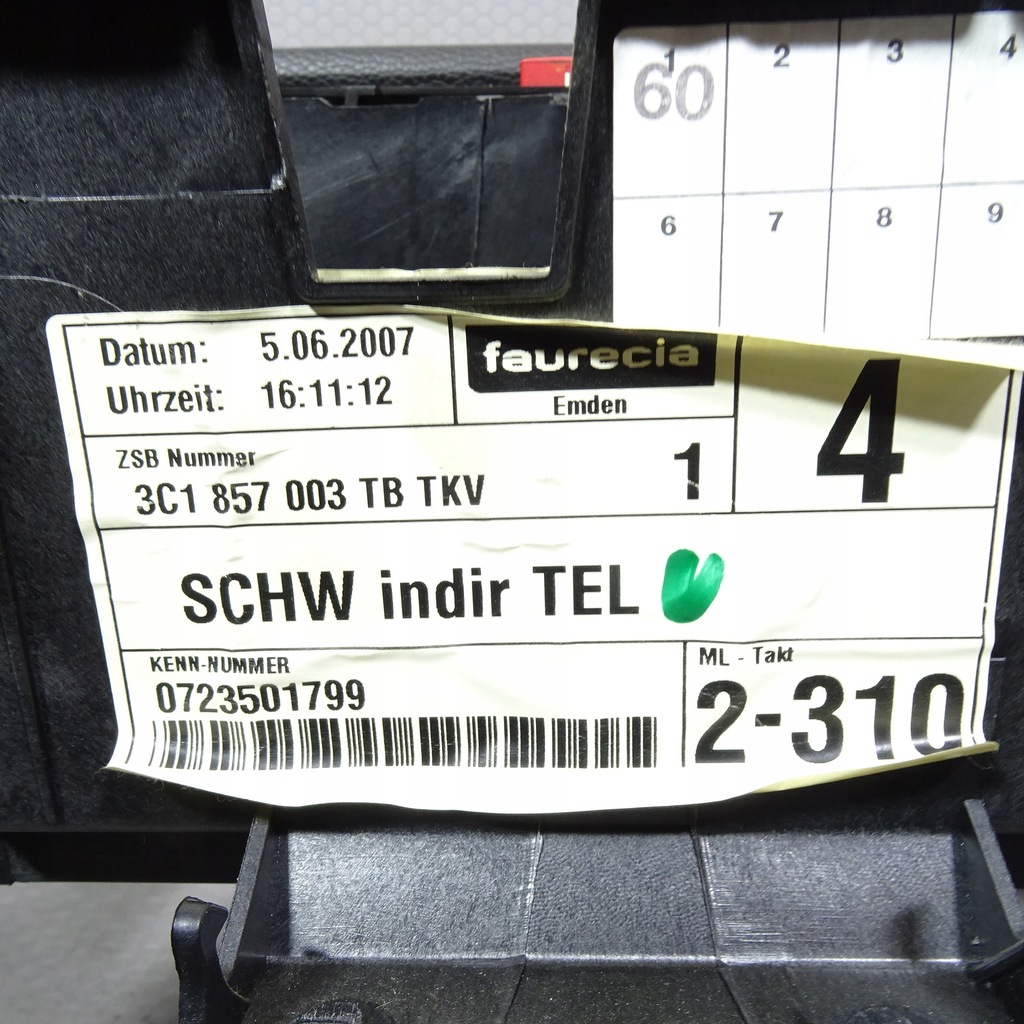 фото №5, Vw passat b6 консоль панель приладів подушка безпеки панель приладів