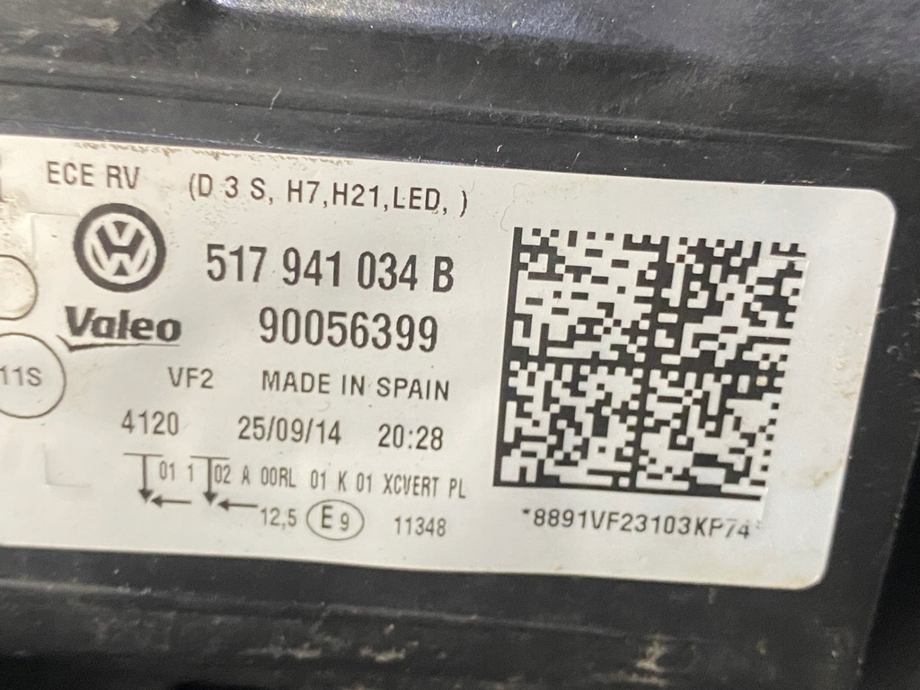 фото №8, Vw golf vii 7 sportsvan лампа ксенон правая перед