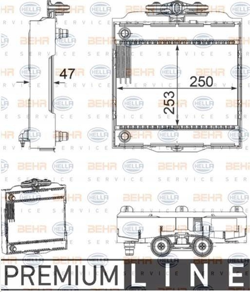 Купити Радіатор води bmw 5 f10 2010 - 2016 hella