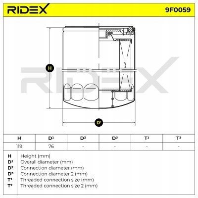 Фільтр пального ridex 9f0059 Доставка