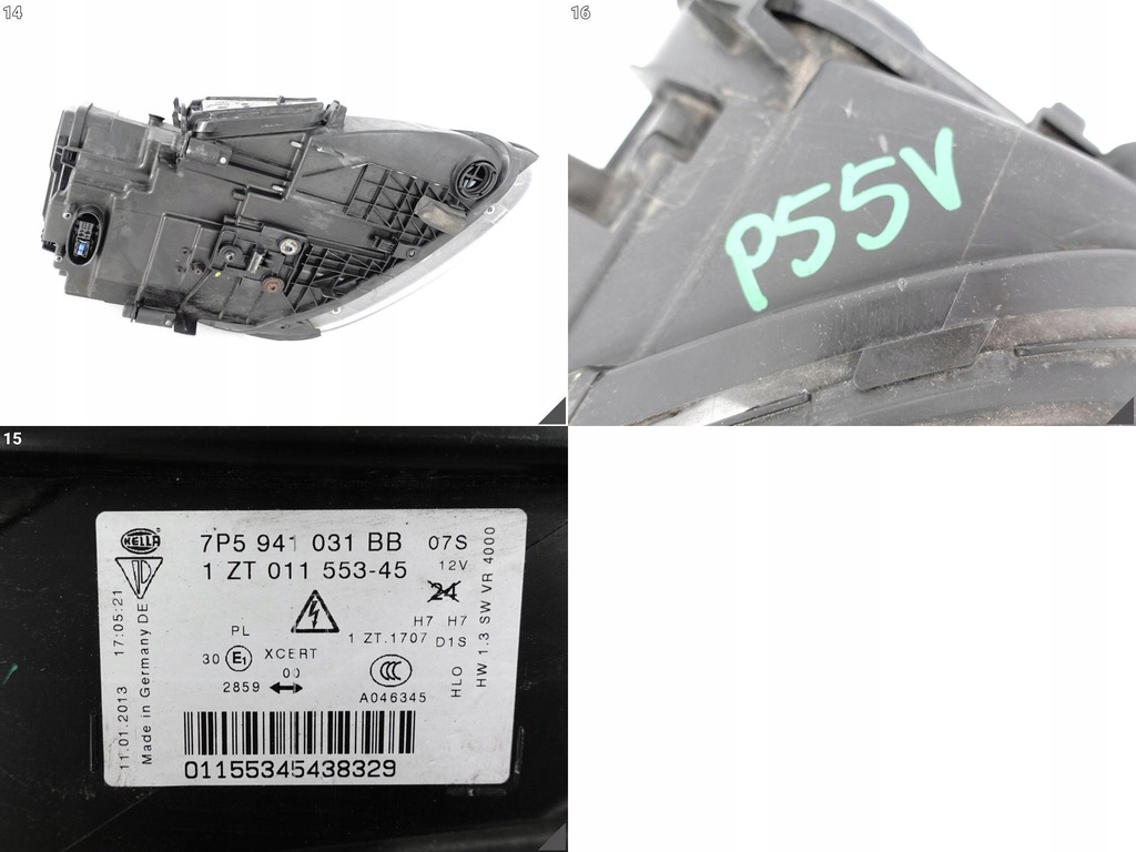 фото №12, Porsche cayenne 7p5 10-14 gts / turbo ксенон лампа ліва перед eu bez led