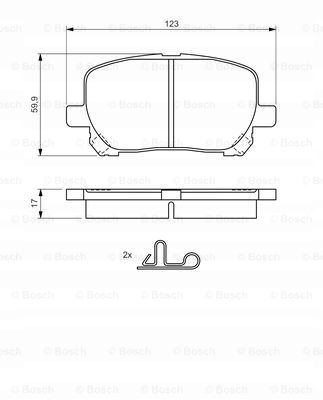 фото №15, Bosch тормозные колодки перед pontiac vibe toyota avensis corolla 1.8-2.4 05.01-12.10