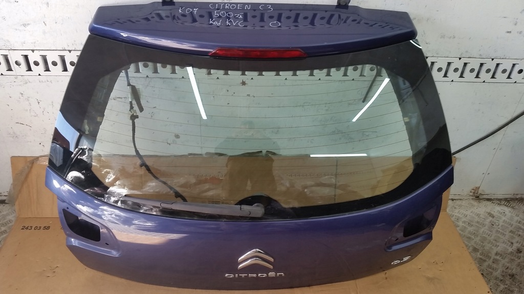 фото №1, Крышка багажника задняя задняя citroen c3 ii 09-22 kod kvc