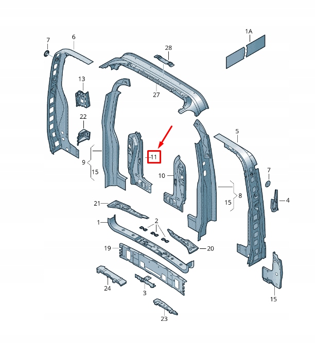 фото №2, Vw transporter vi t6 rear правый tail light mounting 7e0813320