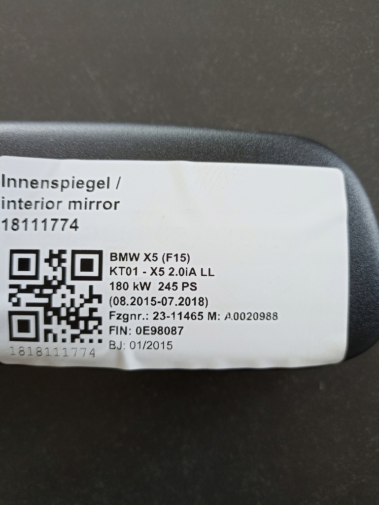 фото №7, Дзеркало внутрішнє ec 3 pin bmw 9256137 jak nowe