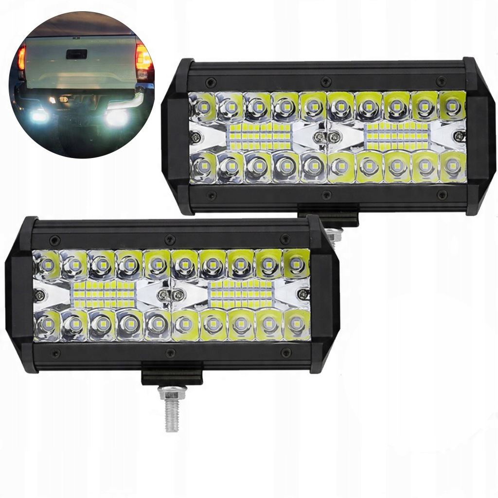 Купить 2szt 7 cali противотуманная фара лампа рабочая освещение led 120w 12v24v