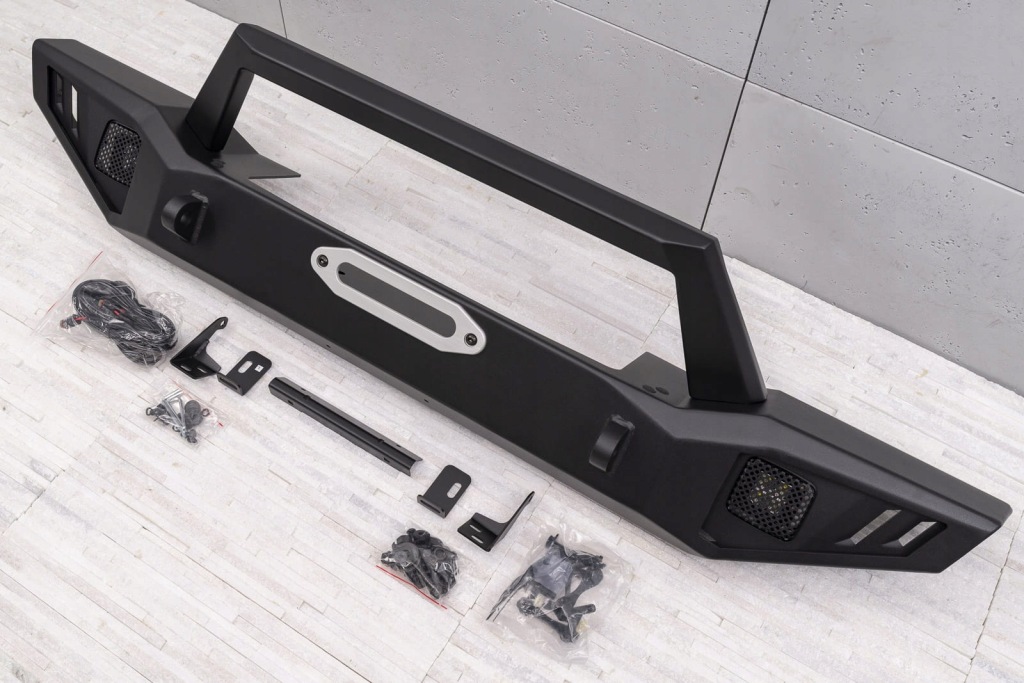 фото №8, Jeep wrangler jl 18- бампер сталевий передній з led