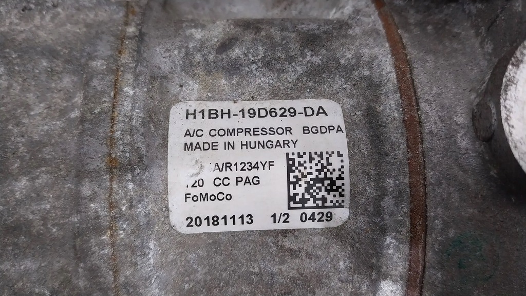 фото №6, Компрессор кондиционера h1bh-19d629-da ford fiesta mk8 ecosport mk2 courier