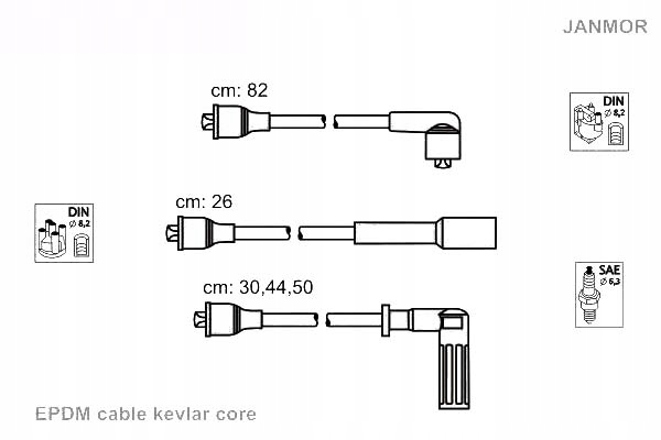 фото №2, Провода зажигания kpl. fiat lancia janmor