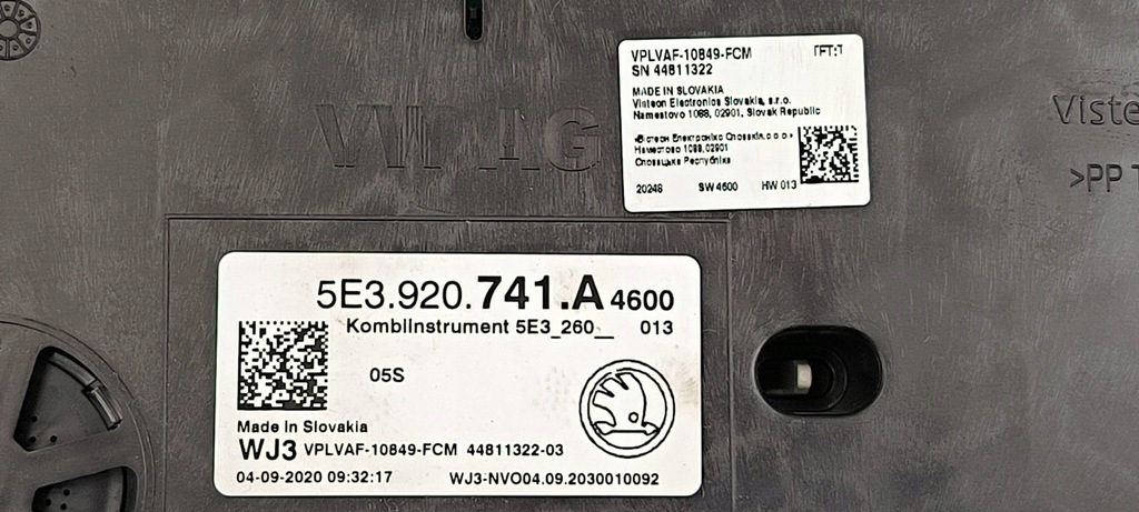 фото №6, Счетчик приборная панель 5e3920741a skoda octavia iv