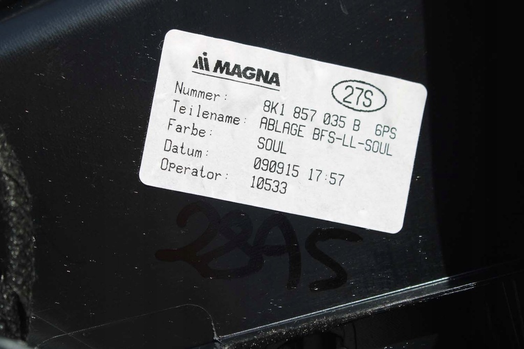 фото №7, Audi a4 a5 бардачок консолі пасажира 8k1857035f 8k1 857 035 f 8k 8t 6ps czar