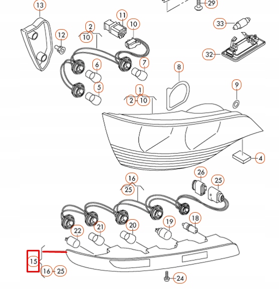 фото №10, Audi q7 4l rear правий fog tail light 4l0945096