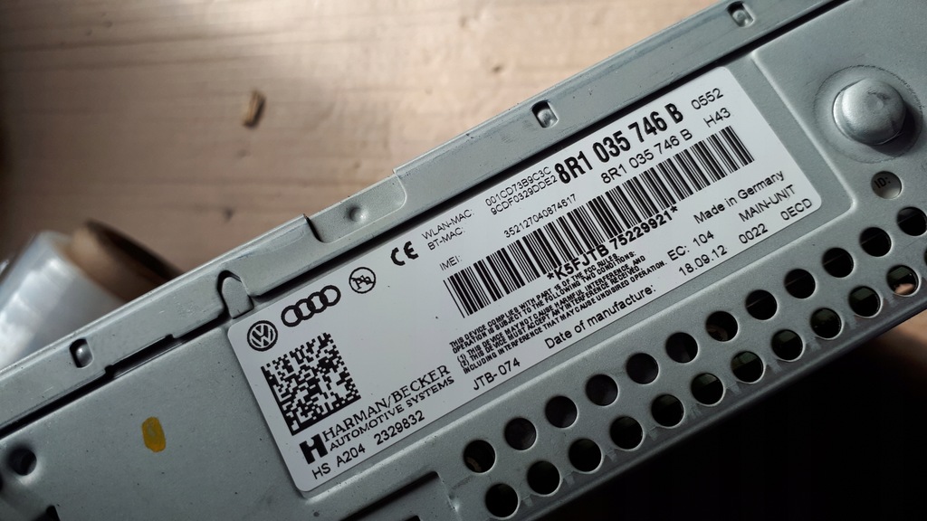 фото №8, S4 b8 lift a4 считыватель навигации mmi 3g+ 8r1035746b