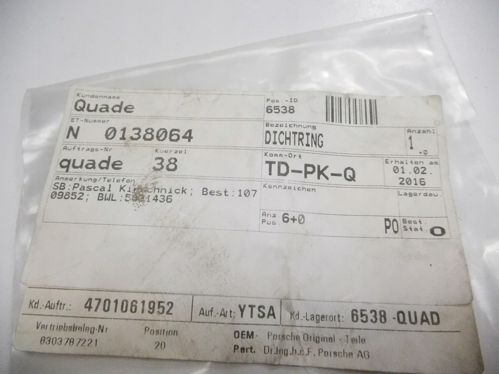 фото №6, Прокладка болти картера оливи audi a8 d2 оригінальний номер n0138064