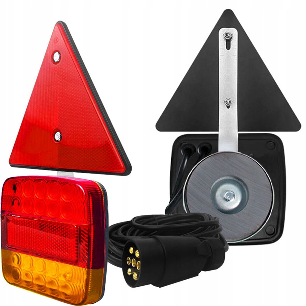 фото №1, Набор led na магнит do прицепа с trójkątem, шланг 7,5 m