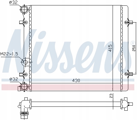 641011 nissens радіатор golf iv/bora Оригінал