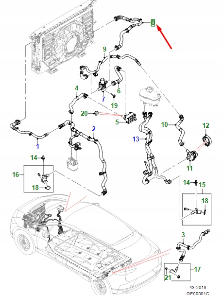 фото №1, Jaguar i-pace x590 клапан to радіатор inlet шланг t4k5065 original